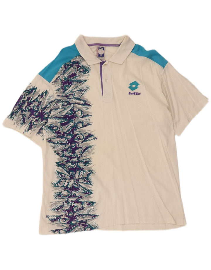 Lotto Herre Grafisk Polo Shirt Stor Hvid Colourblock