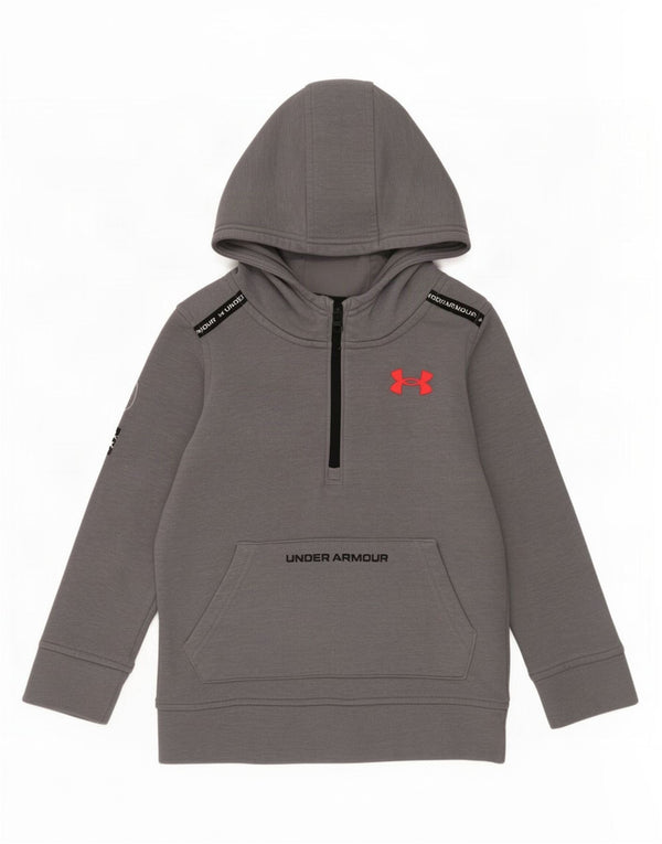 Under Armour drenge hættetrøje med lynlås 7-8 år lille grå bomuld