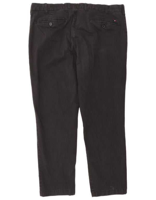 Tommy Hilfiger Stretch Slim Fit Chinobukser til mænd W38 L30 sort bomuld