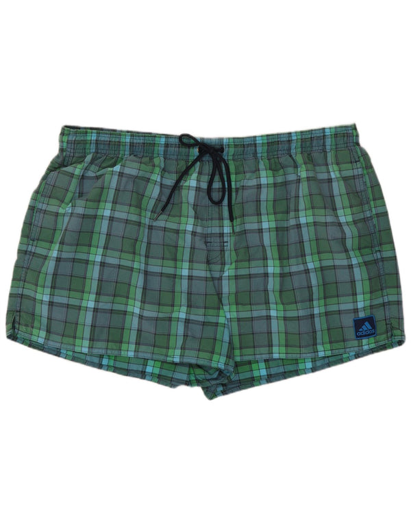Adidas Badeshorts til mænd 2XL grøn ternet nylon
