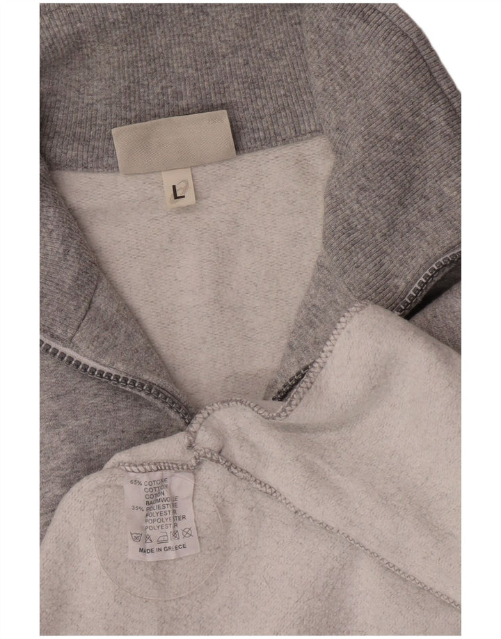 Asics Herre Zip Neck Sweatshirt Jumper Stor Grå Bomuld