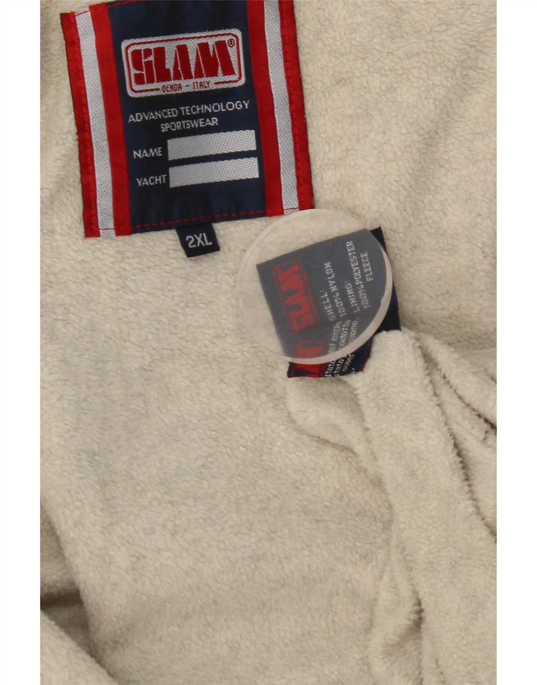 Slam Herre Hooded Bomber Jacket UK 44 2XL Off White Nylon