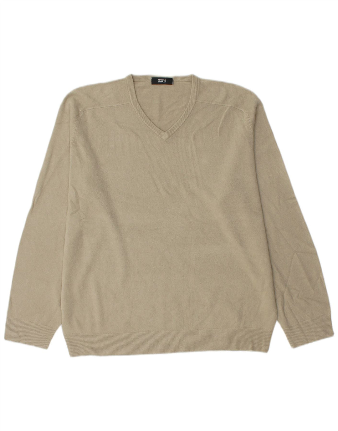 Marks & Spencer Herre V-hals sweater Stor Beige Akryl