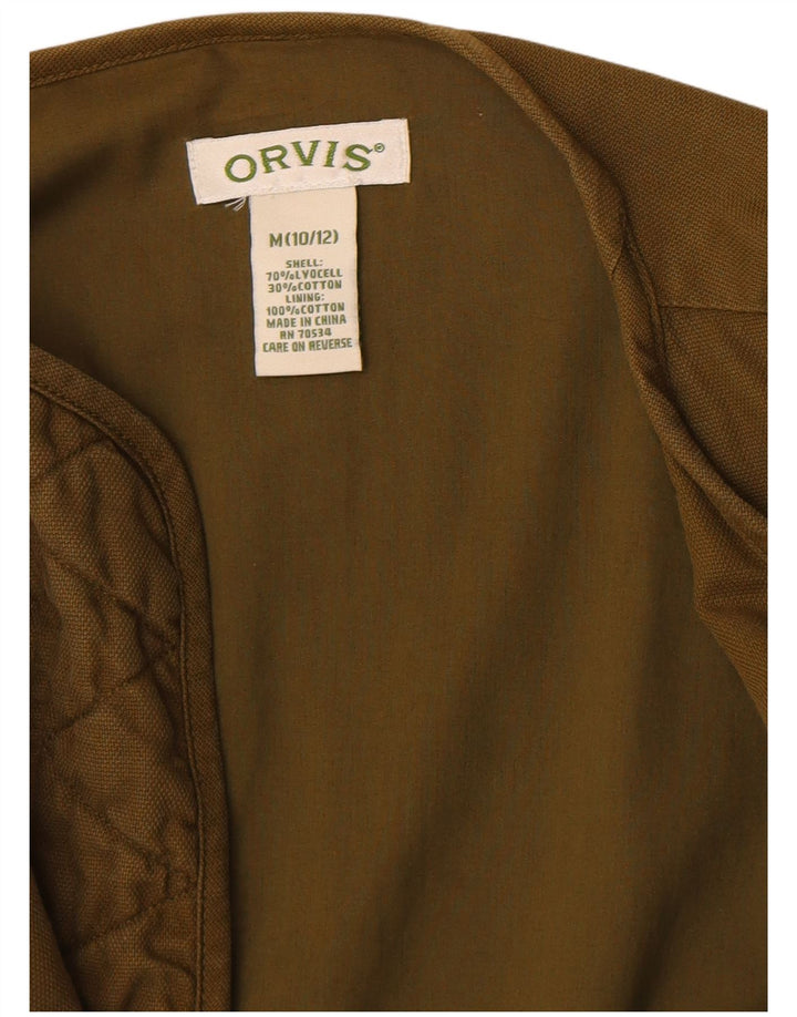Orvis Womens Open Blazer Jacket US 10/12 Medium Khaki Viscose