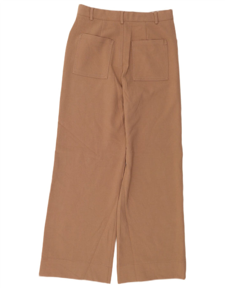 Zara kvinders brede ben Casual bukser Medium W28 L30 brun polyester