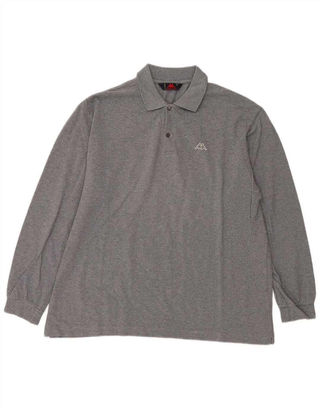 Kappa Langærmet Polo Shirt til mænd XL Grå Bomuld