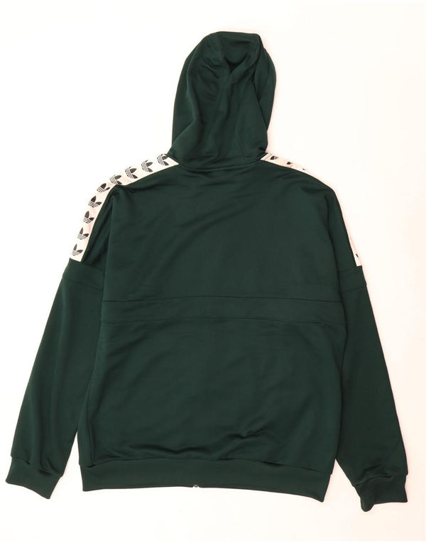 Adidas Herre grafisk hættetrøje med lynlås Large Grøn Colourblock Polyester
