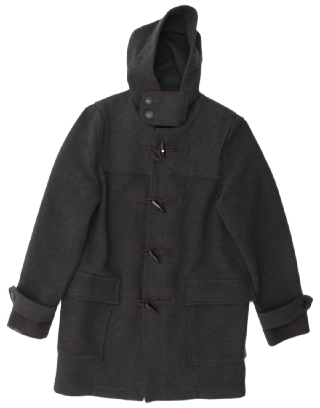 TOPMAN Herre Hooded Duffel Coat UK 38 Medium Grey