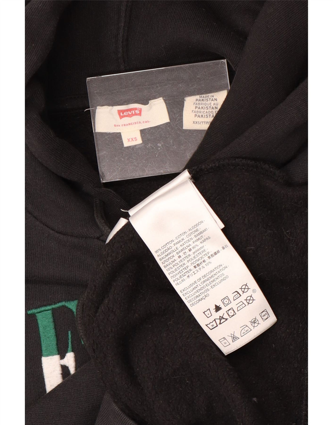 Levi's Herre Regular Fit Hoodie Jumper 2XS Sort Bomuld