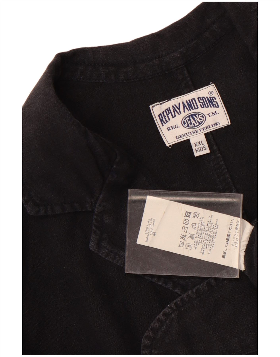 Replay and Sons Boys 3-knaps blazerjakke 15-16 år 2XL sort hør