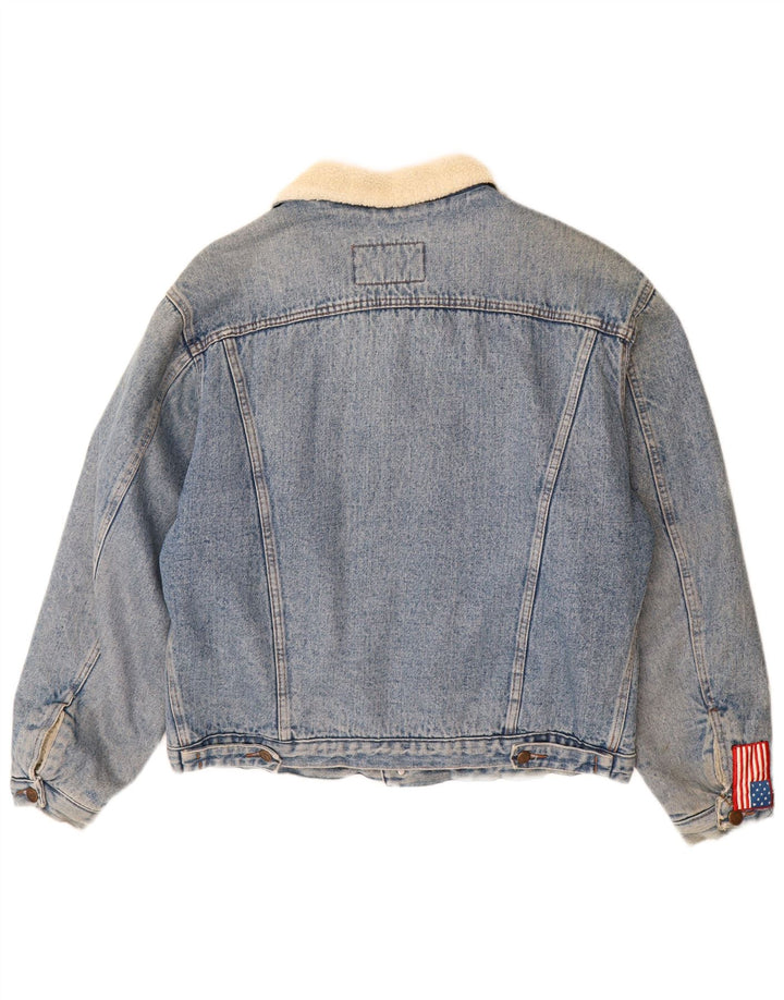 Outsider Herre Denim Sherpa Jacket UK 42 XL Blå Bomuld