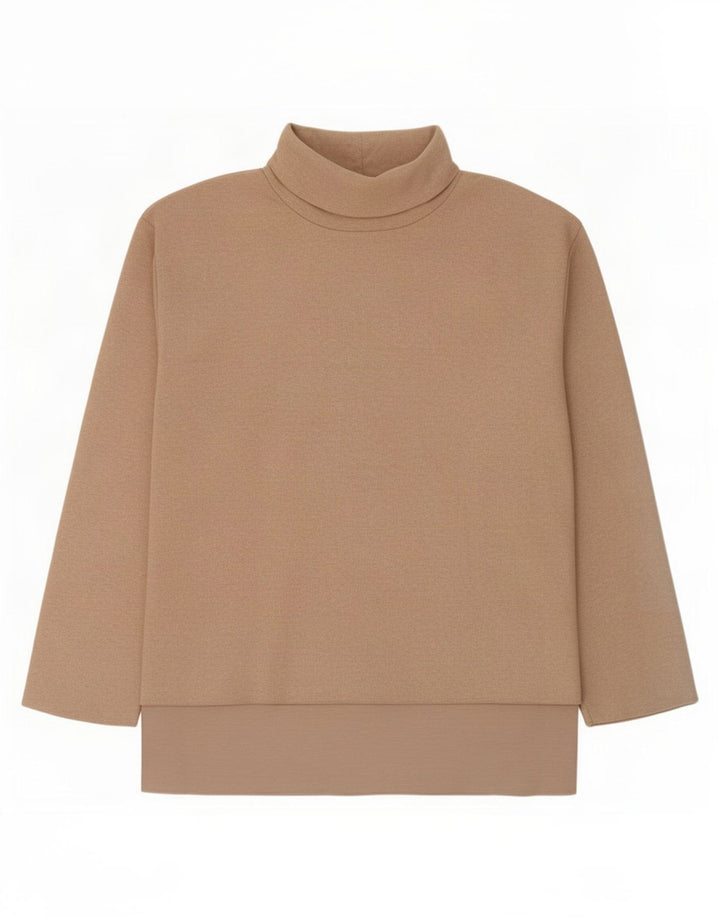Zara Dame Top Langærmet UK 14 Medium Beige Polyester