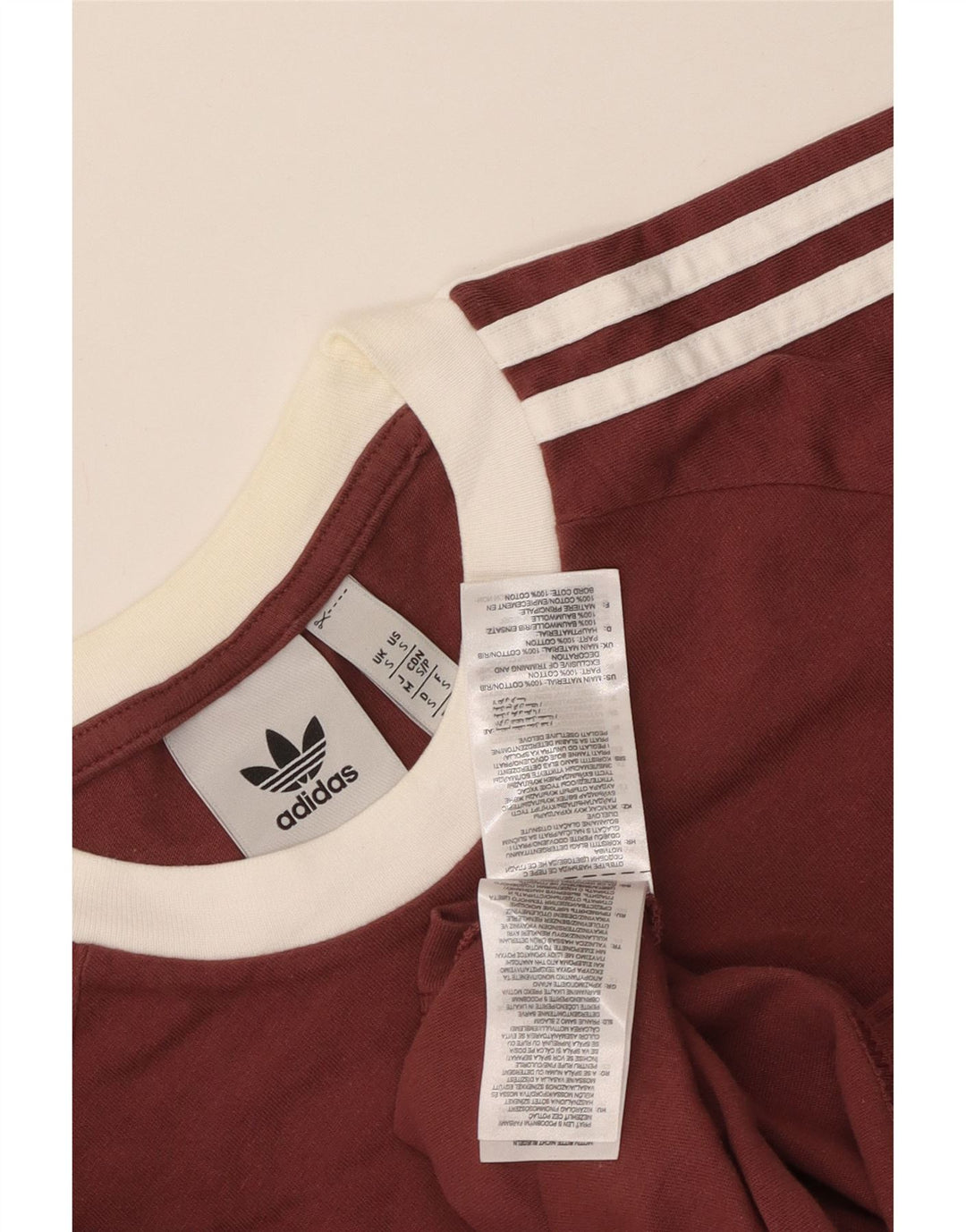 Adidas Herre T-shirt Top Lille rødbrun Colourblock Bomuld
