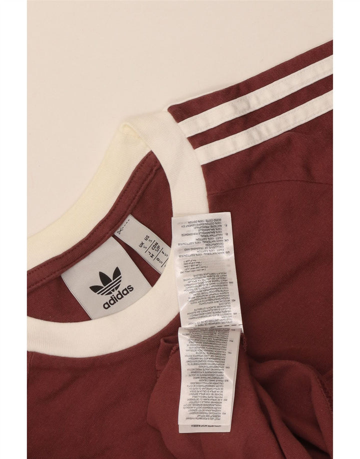 Adidas Herre T-shirt Top Lille rødbrun Colourblock Bomuld