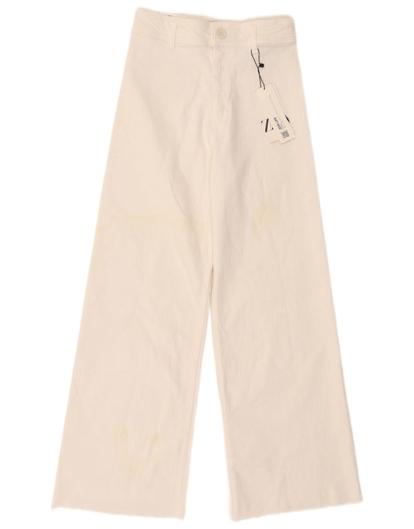 Zara Womens The Marine Straight Jeans EU 38 Small W28 L28 White Bomuld