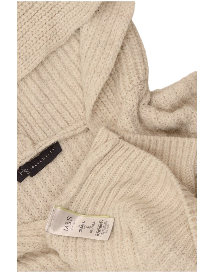 Marks & Spencer oversized sweater med hætte til kvinder UK 10 Small White