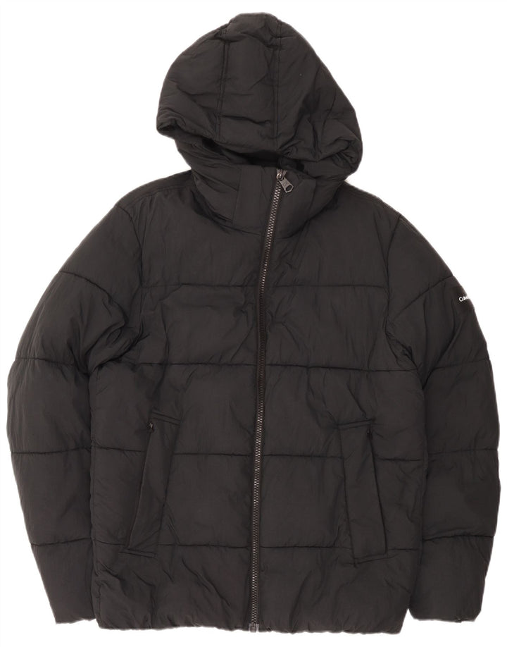 Calvin Klein Herre hættepolstret jakke UK 42 XL Sort