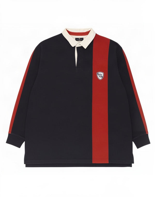 Marks & Spencer Herre Blue Harbor Rugby Polo Shirt 2XL Navy Colourblock