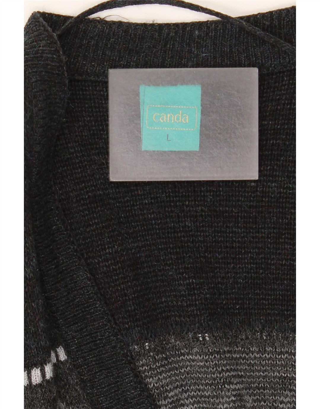 C&A Herre Canda Cardigan Sweater Large Navy Blue Fair Isle Akryl
