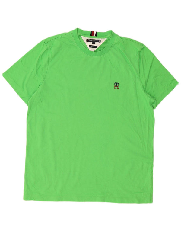 Tommy Hilfiger Herre T-Shirt Top XL Grøn Bomuld
