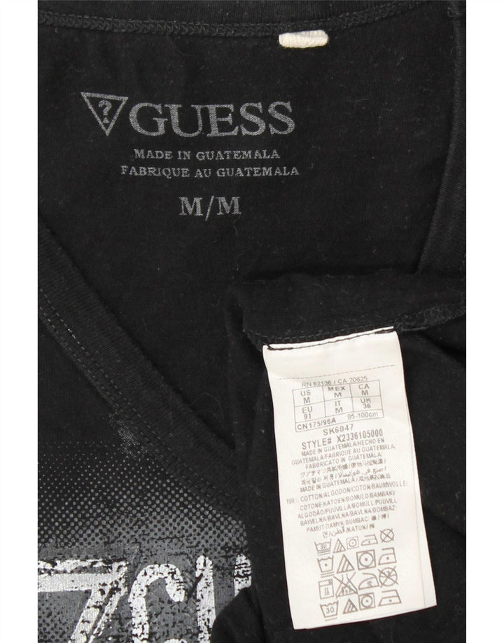 Guess Herre grafisk T-shirt Top Medium Sort Bomuld