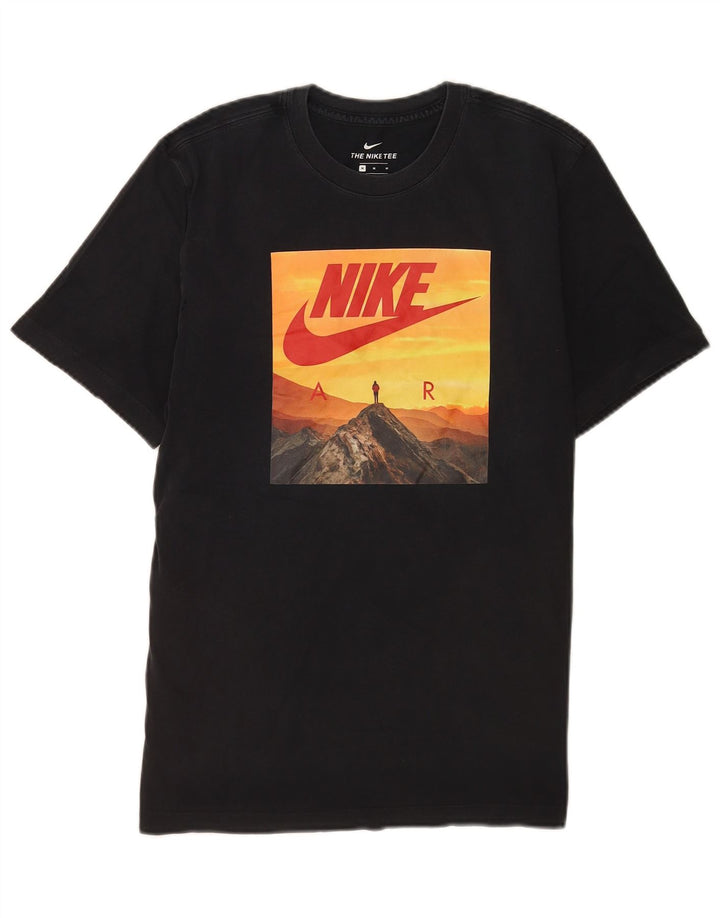 Nike Herre grafisk T-shirt Top Medium Sort Bomuld