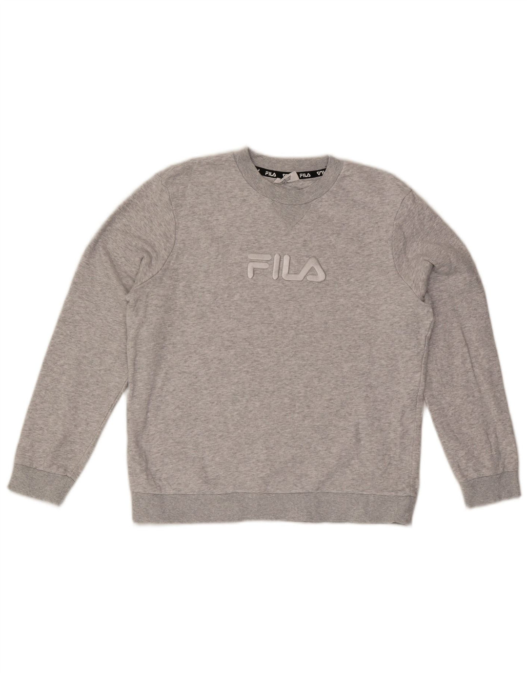 Fila Boys Graphic Sweatshirt Jumper 11-12 Years Grey Flecked Cotton
