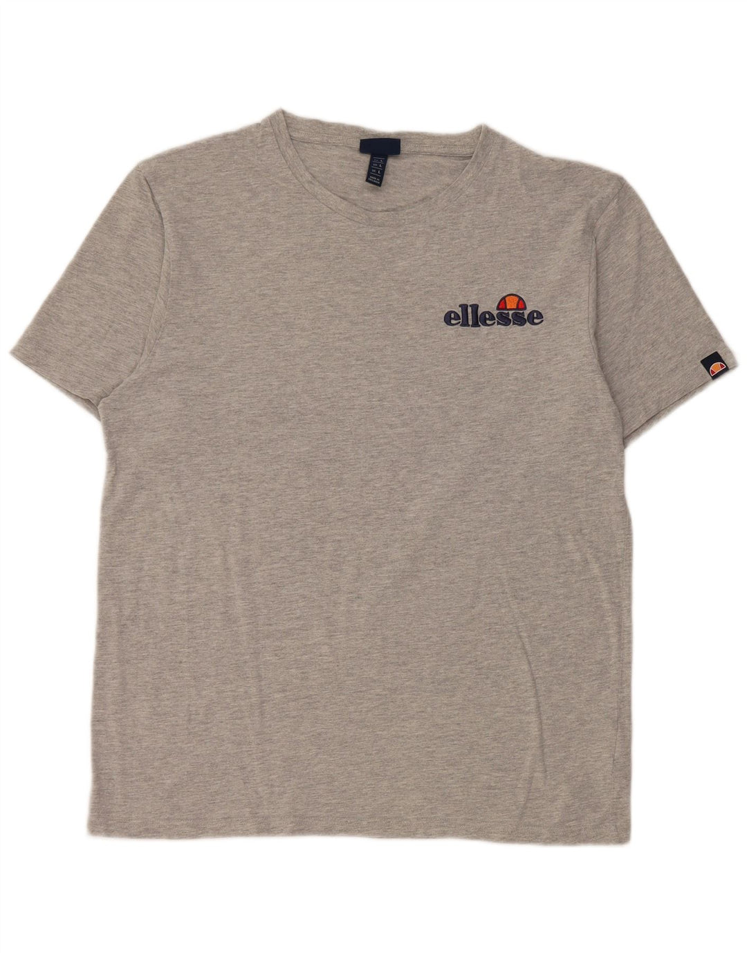 Ellesse Herre T-Shirt Top Stor Grå Flecked Bomuld