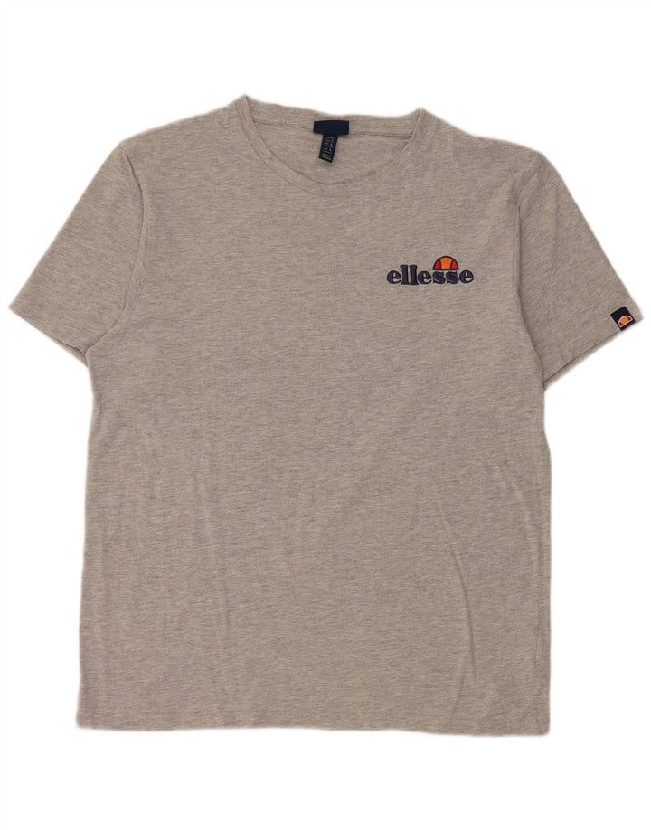 Ellesse Herre T-Shirt Top Stor Grå Flecked Bomuld