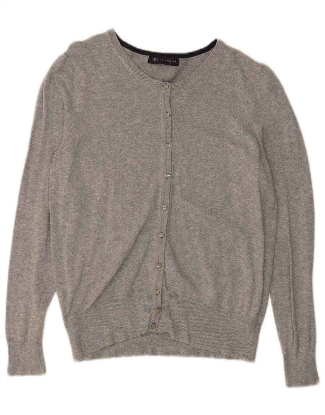 Marks & Spencer Dame Cardigan Sweater UK 16 Large Grey Flecked Viscose