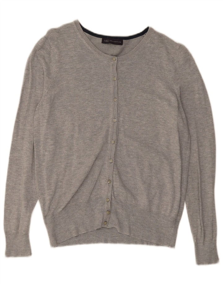 Marks & Spencer Dame Cardigan Sweater UK 16 Large Grey Flecked Viscose