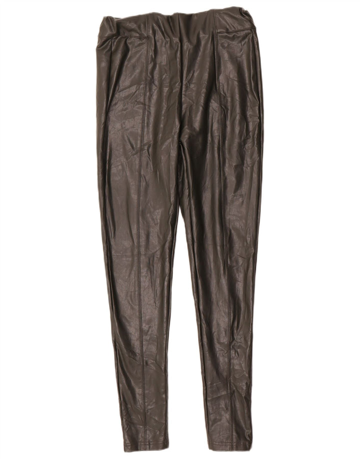 Marks & Spencer Dame imiteret læder Leggings UK 12 Medium Green