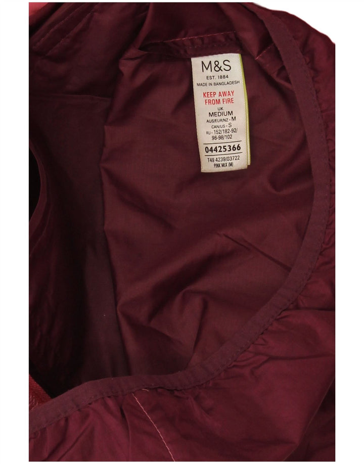 Marks & Spencer Regnjakke med hætte til kvinder UK 14 Medium Pink Colourblock