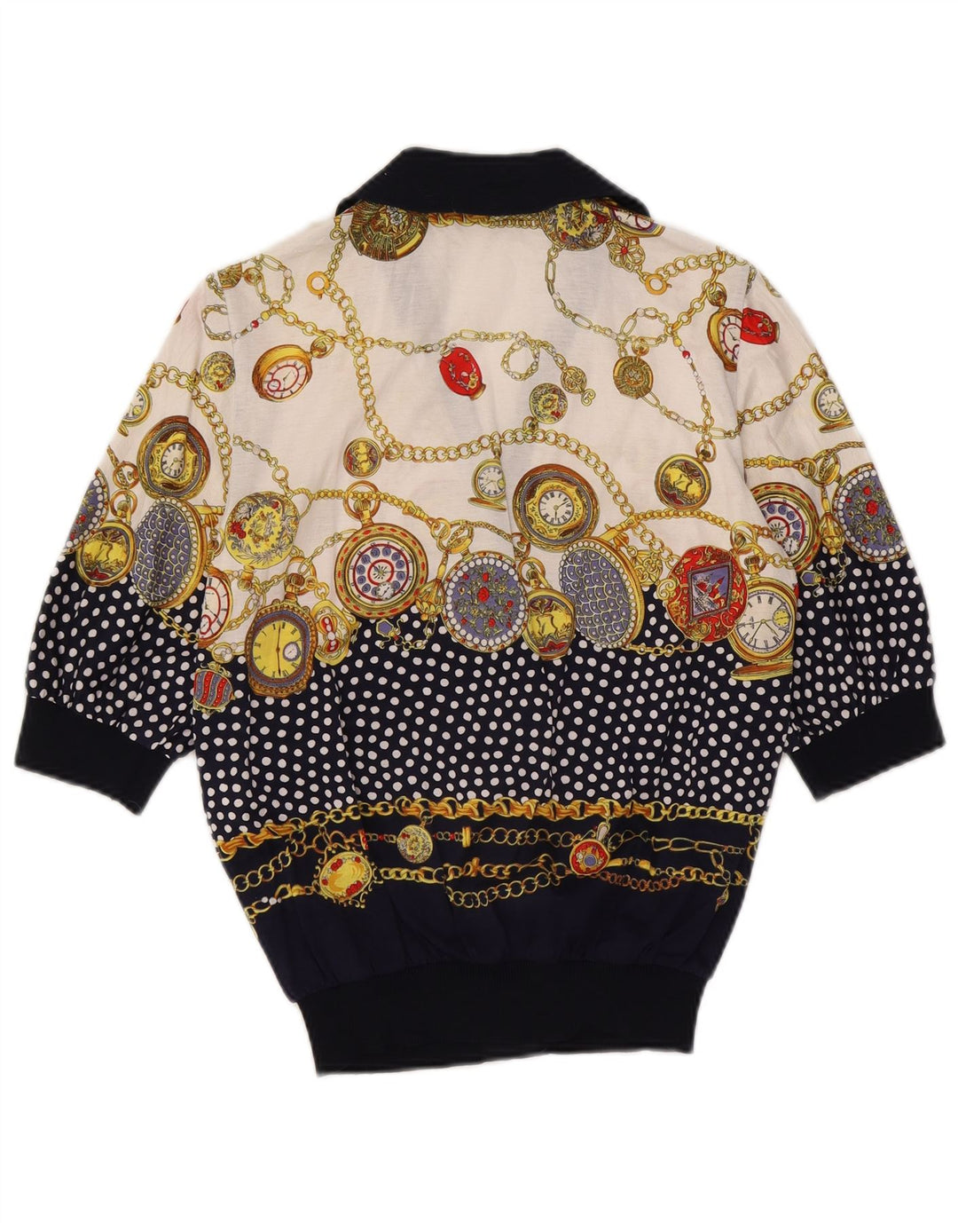 Liola kvinders abstrakt mønster bluse UK 14 Medium Navy Blue