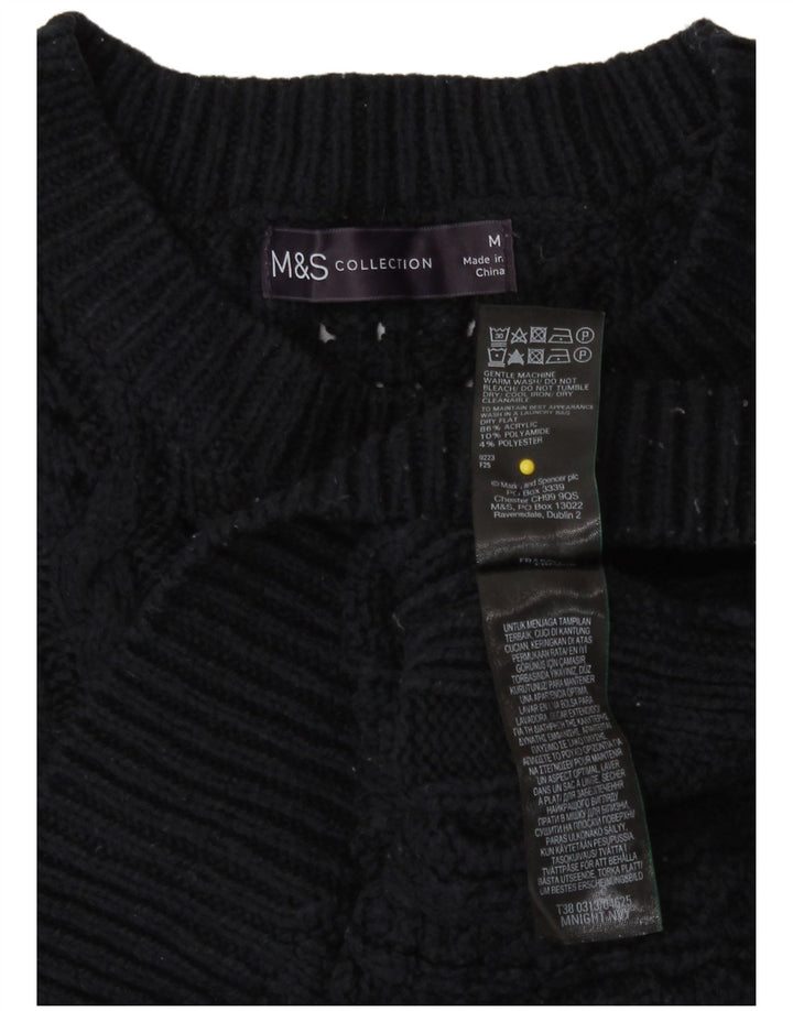 Marks & Spencer Damevest Tank Top UK 14 Medium Navy Blue Acryl