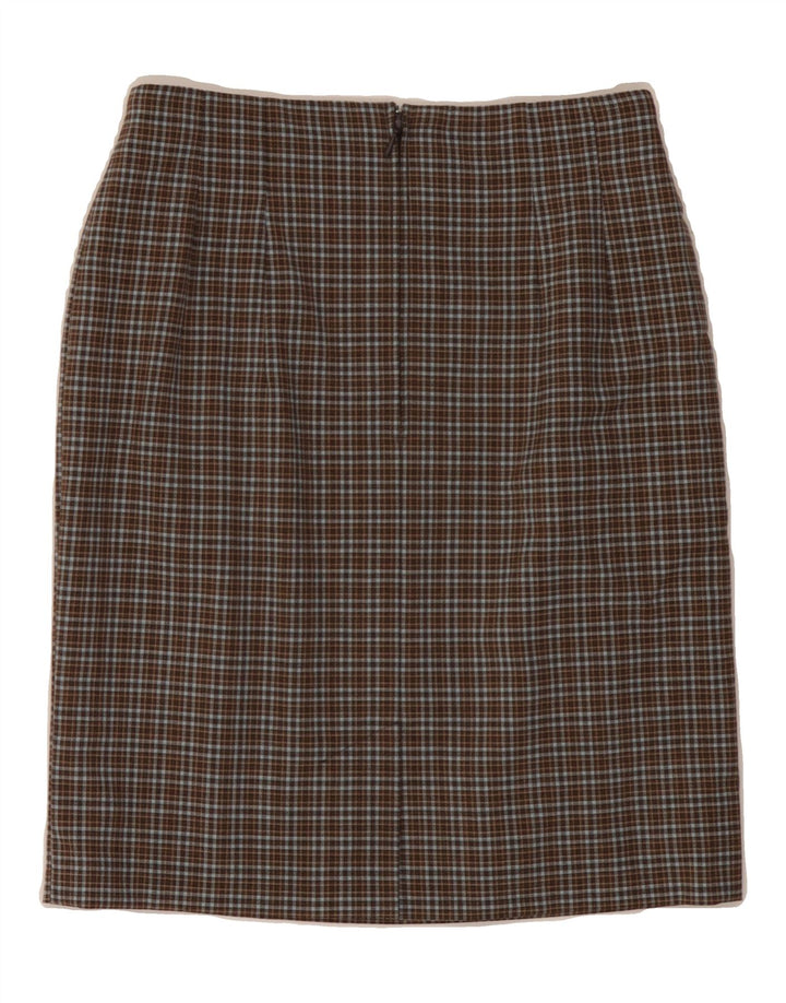 YESSICA Womens Pencil Skirt UK 12 Medium W28  Brown Check Wool Vintage Yessica and Second-Hand Yessica from Messina Hembry 