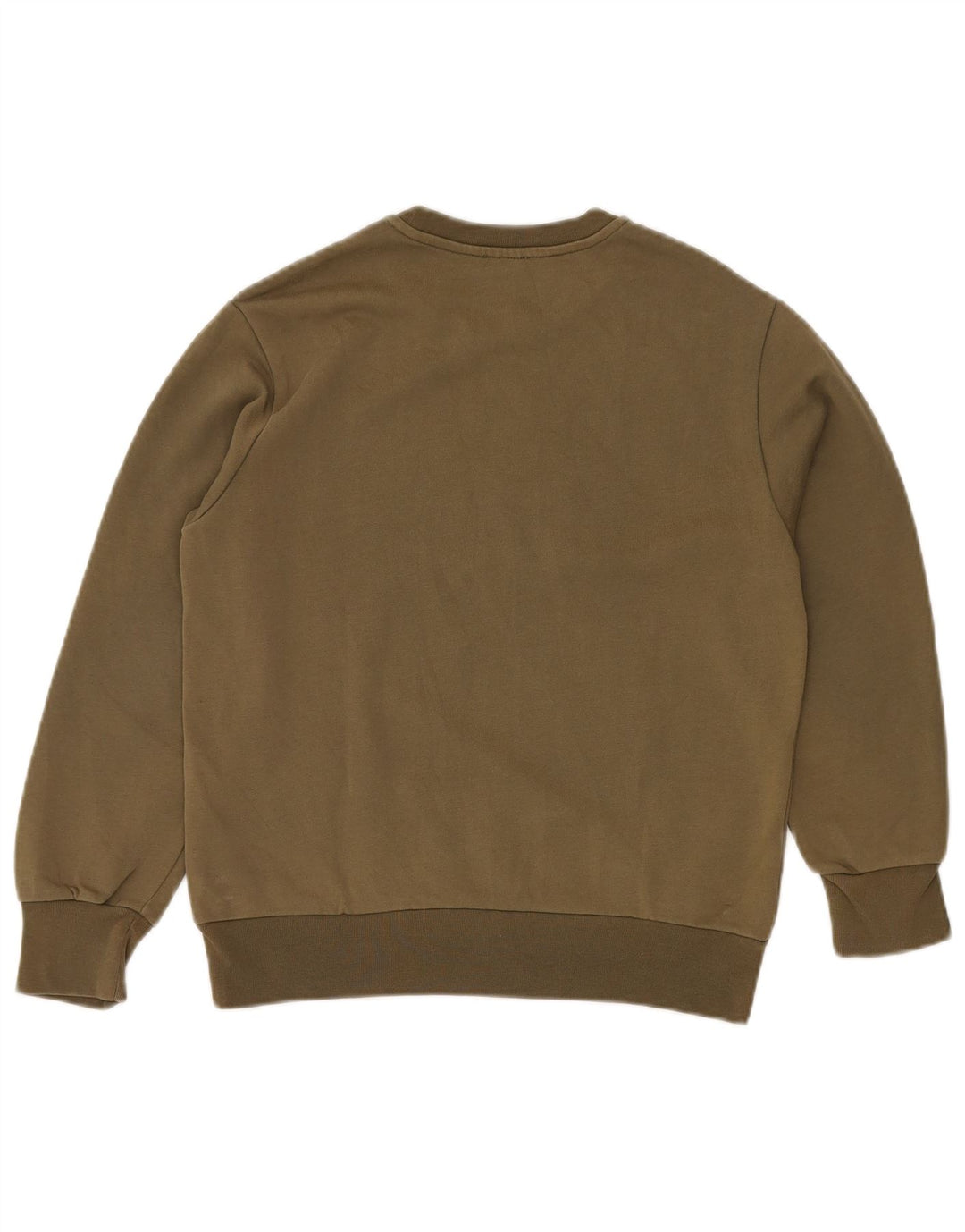 DIESEL Dame Grafisk Sweatshirt Jumper UK 12 Medium Khaki Bomuld