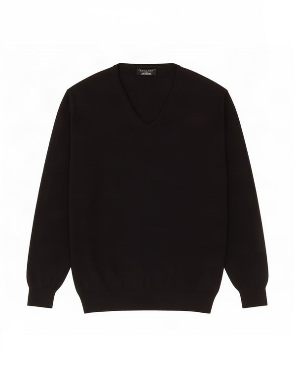 Zara Herre V-hals sweater XL sort bomuld