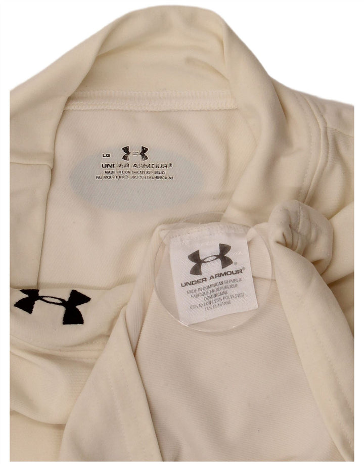 Under Armour Herre Top Langærmet Large Off White Nylon