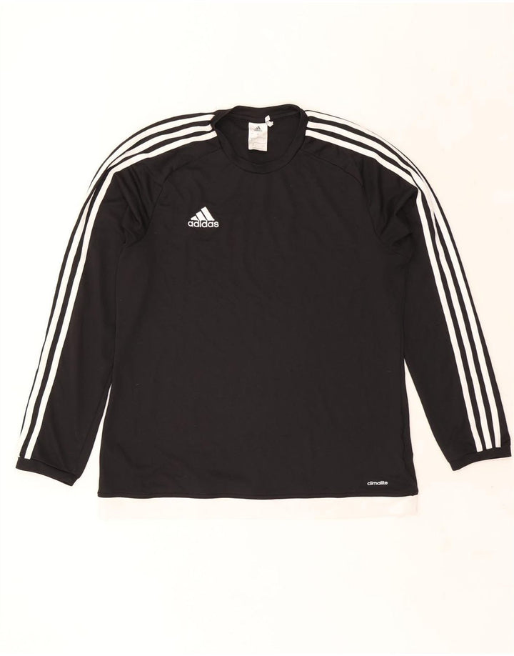 Adidas Herre Climalite Top Langærmet Stor Sort Polyester