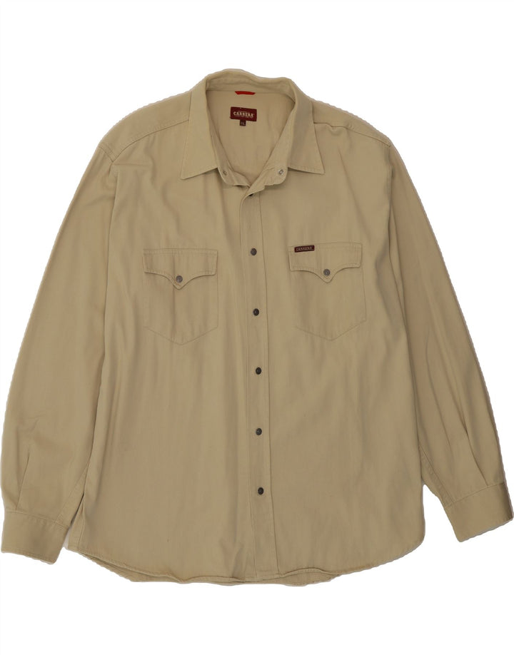 CARRERA Mens Shirt 2XL Beige Cotton Vintage Carrera and Second-Hand Carrera from Messina Hembry 