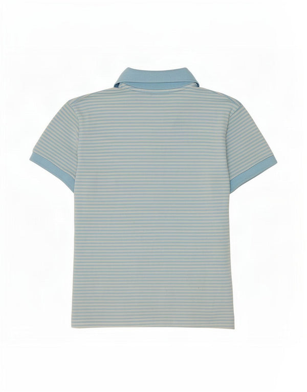 Lacoste Pige Polo Shirt 11-12 År Stor Blå Nålestribe