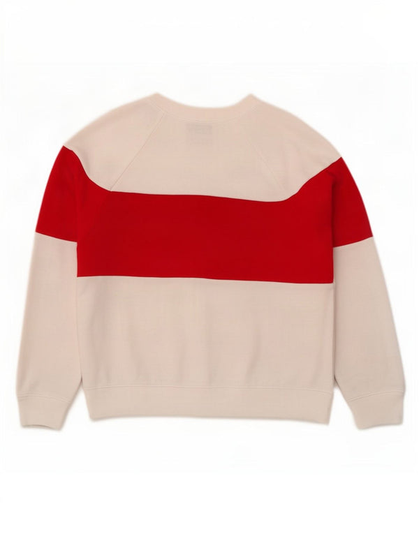 Gap Womens Grafisk Sweatshirt Jumper UK 16 Large White Colourblock Bomuld