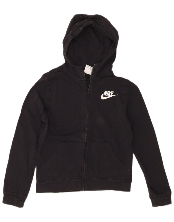 Nike hættetrøje med lynlås til drenge 10-11 år Medium Sort bomuld