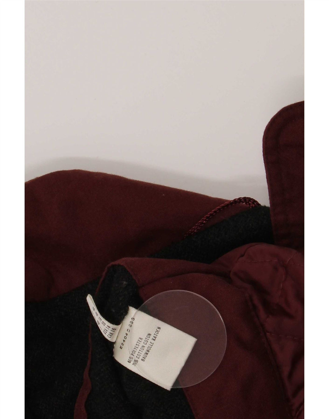 Vintage Dame Oversized Windbreaker Coat UK 18 XL Burgundy Polyester