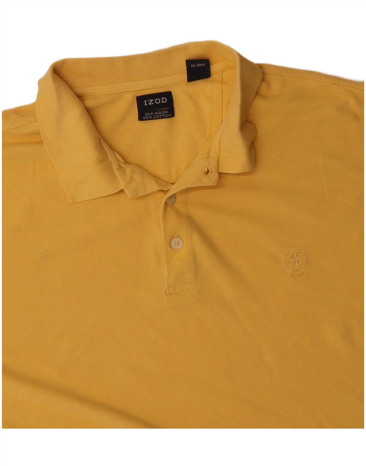 IZOD Poloshirt til mænd XL Gul bomuld