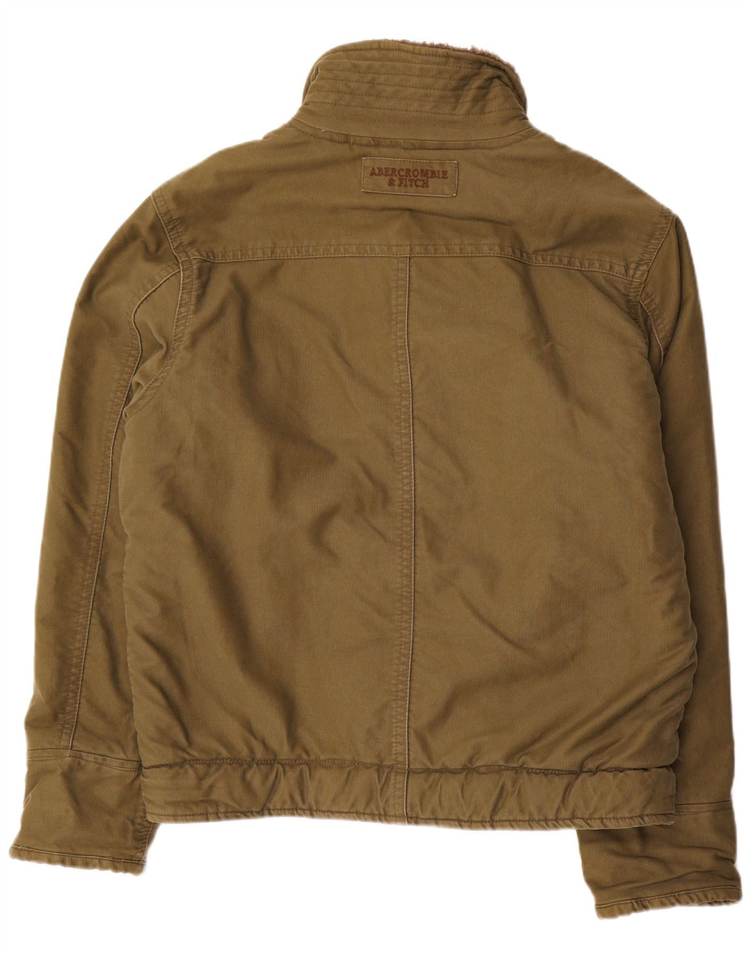 Abercrombie & Fitch Herre Sherpa Jacket UK 38 Medium Khaki Cotton