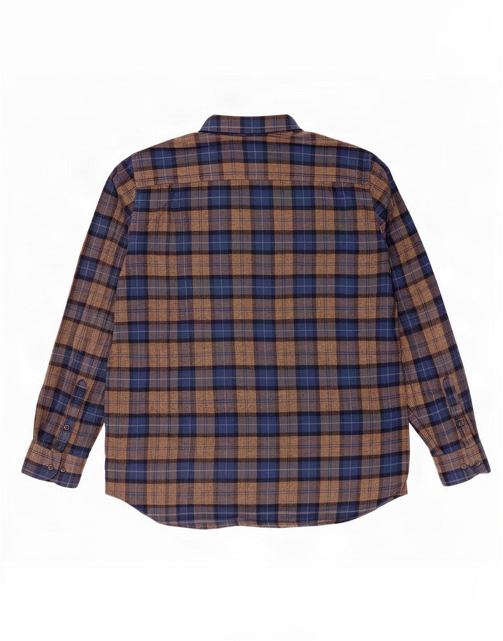 Massimo Dutti herre flannel skjorte 2XL brun ternet