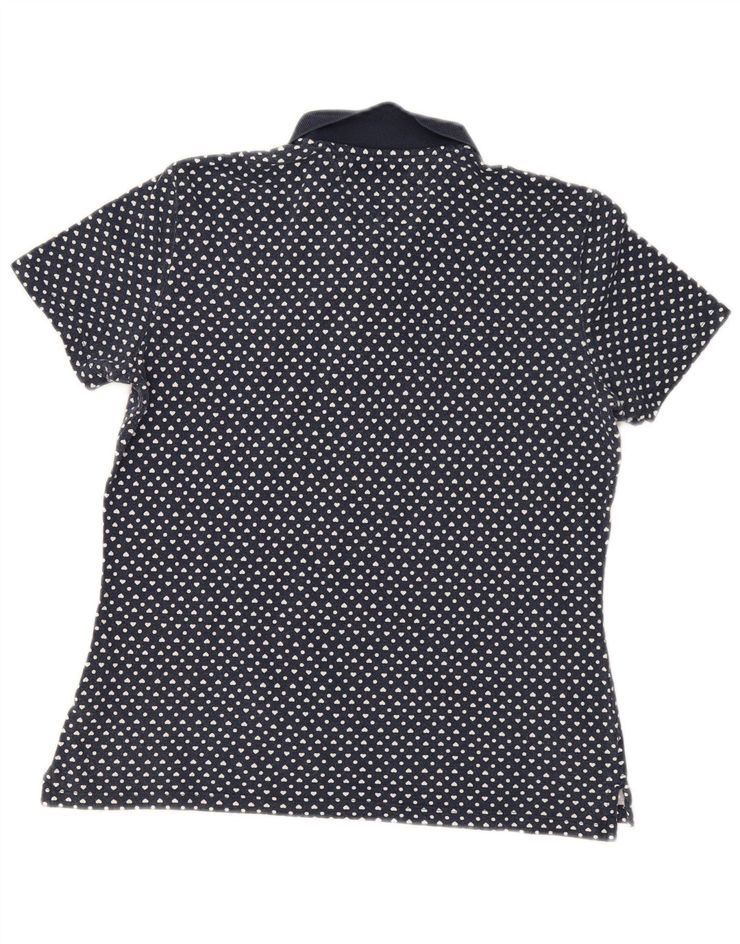 TOMMY HILFIGER Dame Polo Shirt UK 12 Medium Navy Blue Spotted