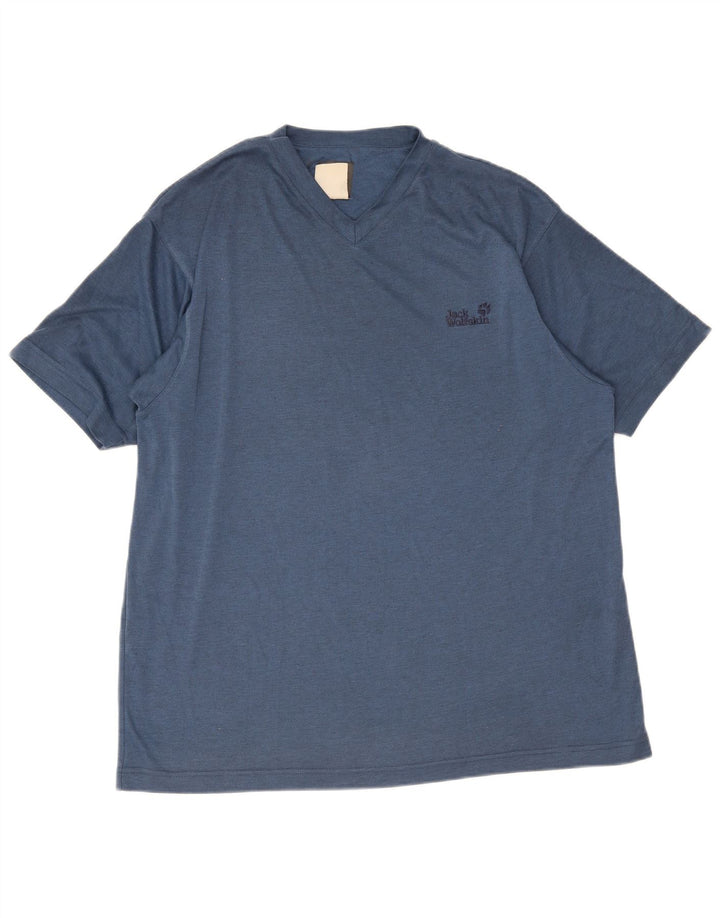Jack Wolfskin Herre T-Shirt Top XL Blå Polyester